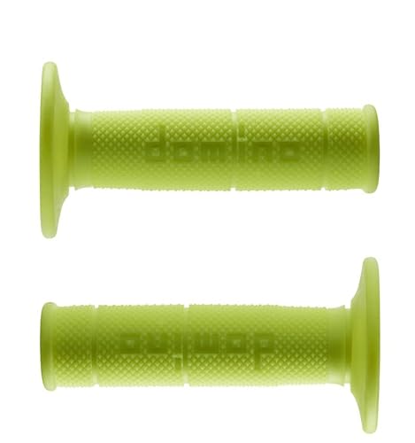 Puño Dominó Agarres de Goma para Manillar de Motos de Cross, Pitbike, Enduro, Trial, MX, Freeride (Amarillo-Neon) Cover