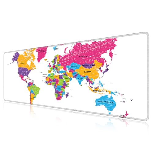 Grand sous main de bureau carte du monde pour organiser son espace de télétravail