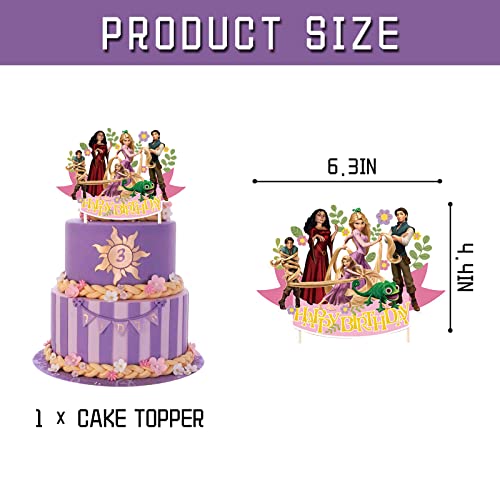 Tangled Rapunzel Birthday Decorations, 24Pcs Rapunzel Cupcake Toppers And 1Pcs Cake Topper, Princess Rapunzel Birthday Party Supplies For Kids Party Favors #TOP1