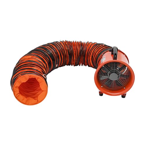 Ventilador Industrial, Ventilador Axial, Ventilador De Astillero 3900m³/H, Con Manguera De 10M, 320W, 220V/50-60Hz, Velocidad Rápida, Adecuado Para Fábricas, Sótanos