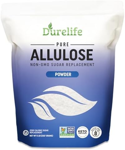 DureLife 100% Pure Allulose Powdered Sweetener, No Erythritol, 5 lbs