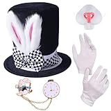 SYTTNUM Gorros De Conejo De Pascua Con Orejas,Sombrero De Conejo,Fiesta De Pascua,Cosplay,Para Fiestas De Té Cosplay En Eventos Reuniones Y Celebraciones,Trajes De Fiesta Brillantes,4pcs (black)