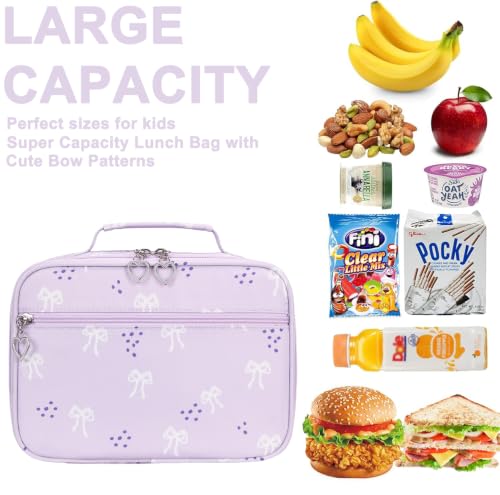 Joyfulife 3Pcs Bow Backpack for Girls Backpack with Lunch Box Cute Teen Kids Bookbags Set Elementary Kindergarten Preschool middle School Bags for girls - image 6