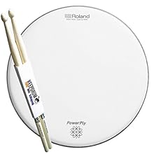 14 inch mesh head for acoustic drums and e-drums. Very quiet stop. 2-ply. Excellent playing feel. + Keepdrum drumsticks 1 pair.