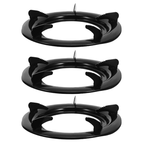 Soporte negro para cocina de gas ideal para preparar comidas familiares estables