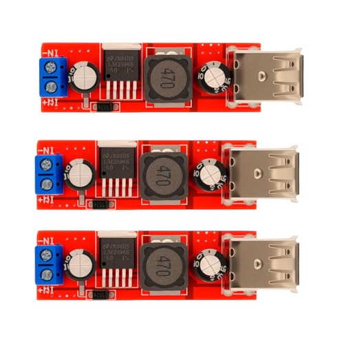 Double USB DC-DC Step Down Converter 6V-40V bis 5V 3A Buck Spannunswandler Charge Power Supply Module (3 Pack)