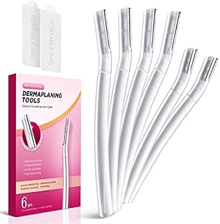 SINAHET Dermaplane Razor for Women Face, (6 Count) Professional Dermaplaning Tool for Peach Fuzz, Facial and Eyebrow Hair Removal, Gentle Skin Exfoliation Blade