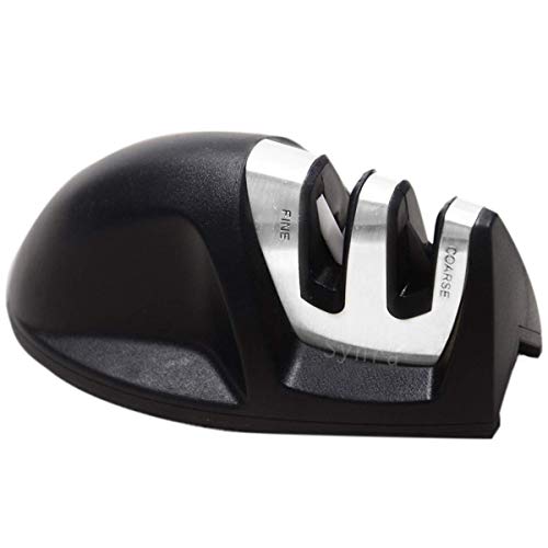 Synra Knife Sharpener with Dual sharpening slots: Polishes and hones blades to Razor Sharpness : Must-have kitchen utensil with Stylish, Ergonomic design : Secure grip and Compact for easy storage