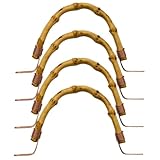 FELTECHELECTR 4 piezas Asas de Bambú para Tetera Doméstica de Mangos Empuñadura Retro Resistente y Fácil de Instalar Repuesto para Hervidor de Metal y Bambú