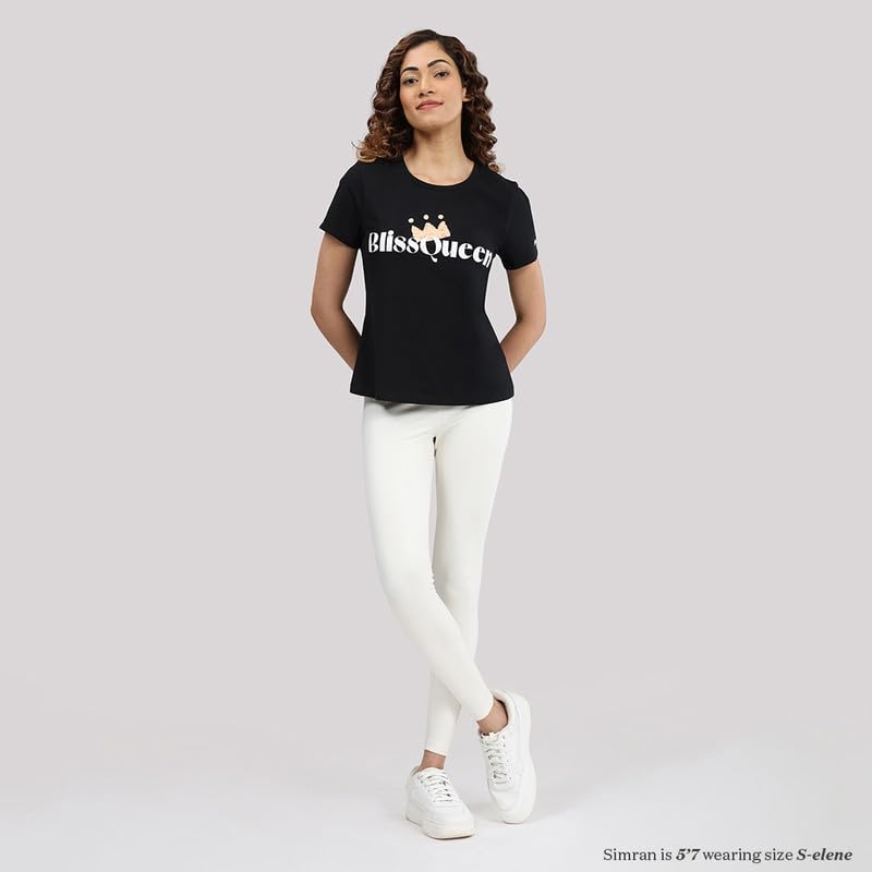 Image of BlissClub Women's Solid Regular Fit T-Shirt