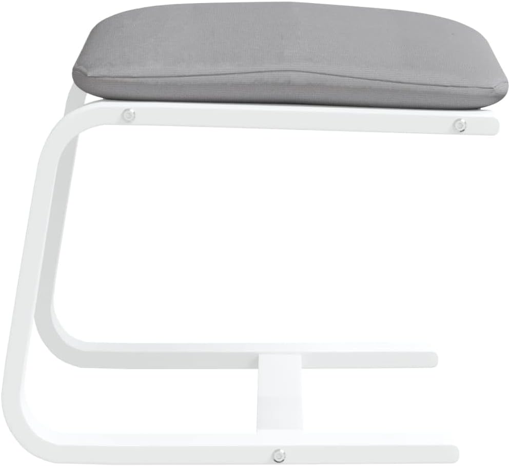 Compact Footstool with Removable Cover, Multipurpose Stool with Polyester Fabric, Modern Footstool for Living Room and Bedroom, Solid Birch Wood 267.4 lbs Capacity