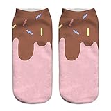 YWLINK Herren Damen Socken 3D Niedliches SüßIgkeit Frucht Drucken Mittel Sport Socken Unisex