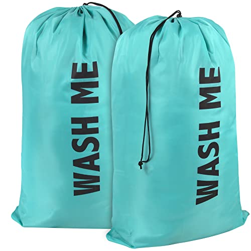 Washable Drawstring Laundry Bags 2 Pack Extra Large Heavy
