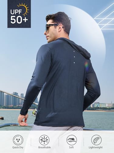 NORTHYARD Men's Sun Hoodie Shirts Long Sleeve Rash Guard Fishing Shirt with Hood Swim UPF 50 Hiking SPF UV Lightweight Hooded3