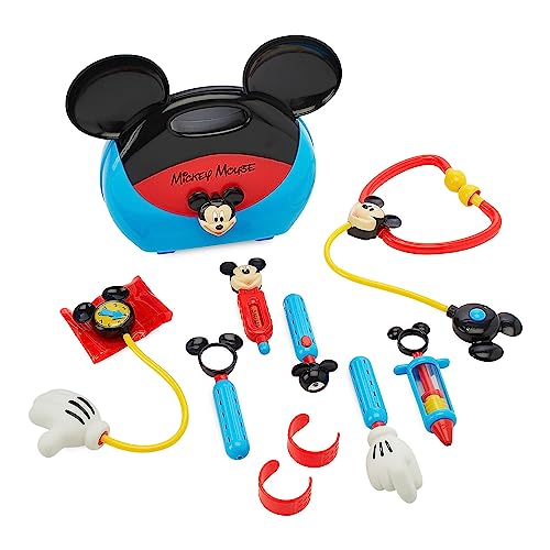 Disney Store Oficial Set de Doctor Mickey Mouse para Niños, 10 Piezas, Incluye Maletín, Estetoscopio, Termómetro, Linterna y Más, Apto para Edades de 3 Años+