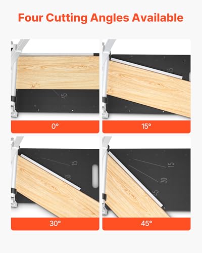 Image of VEVOR 13 inch Vinyl Floor Cutter, 12mm Thick Laminate Flooring Cutter with 15 /30 /45 Adjustable Angle Settings, Flexible Wheels, Telescoping Handle, Certain Engineered Wood, LVT, VCT, SPC, LVP, WPC