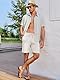 JMIERR Herren Textur Kurze Hosen mit 3 Taschen 2025 Sommer Casual Loose Shorts Elastische Taille Beige L
