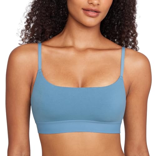 Image of INLYRIC Women's Cotton Bralette - Wireless Unlined Sleep Comfortable Seamless Cami Bra