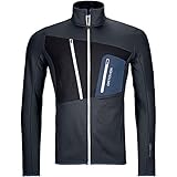Pflegehinweise: Machine Wash ORTOVOX Herren Fleece Grid Jacke, Black Steel, L