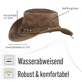 Black Forest Fox Buffalo Bill męski damski western, kowbojski kapelusz skórzany, Vintage Brown, S