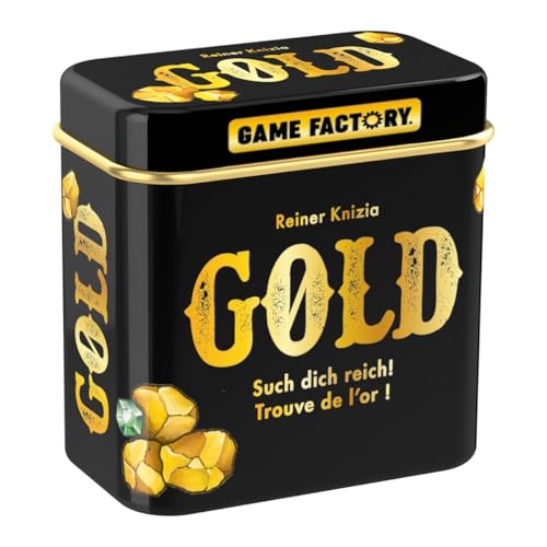 Game Factory 646252 Gold, Mini-Kartenspiel in handlicher Metalldose, ideal als Reisespiel oder Geschenk, für 2 bis 5 Spieler