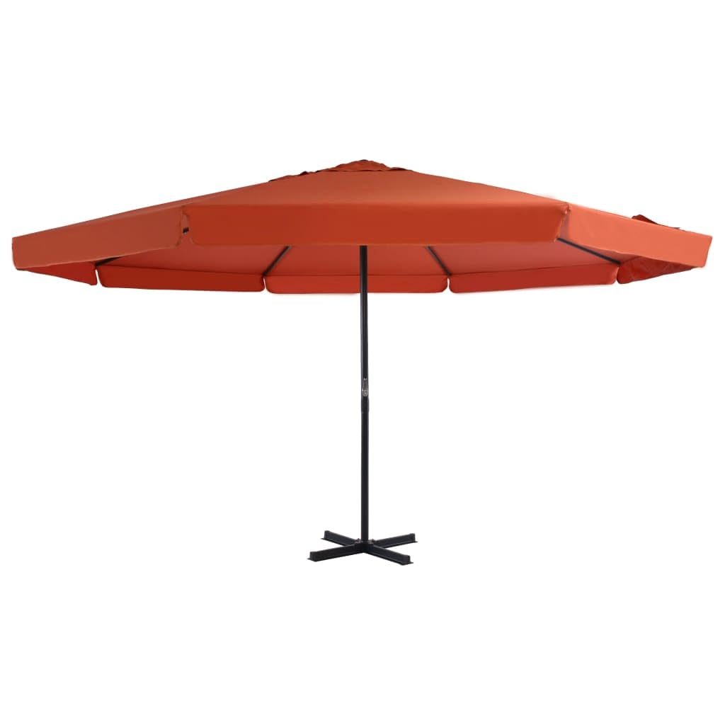 Parasol de jardin XL 500 cm en aluminium blanc pour grande terrasse - 7