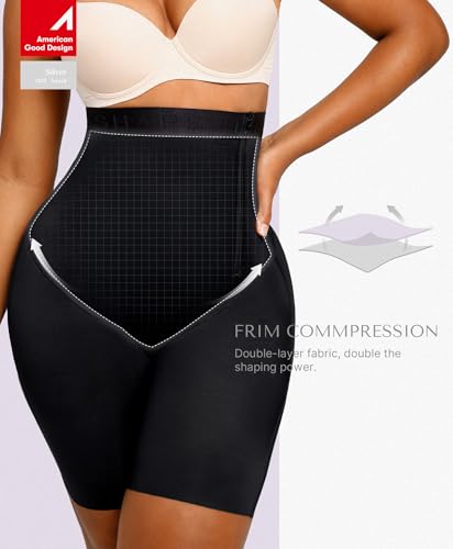 Image of SHAPELLX High Waist Butt Lifting Tummy Control Shapewear Shorts | Under dress shorts,15-inch crotch zipper, breathable stretch fabric, anti-roll support,easy bathroom access, everyday wear