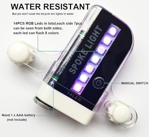 Bike Wheel Lights - Waterproof LED Bicycle Spoke Lights Safety Tire Lights - Great Gift for Kids Adults - 30 Different Patterns Change - Bike Accessories - Easy to Install (2 Pack)