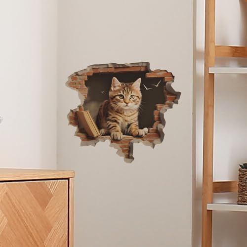 Vinilos decorativos Achang Kit Gato 3D para pared miniatura 3