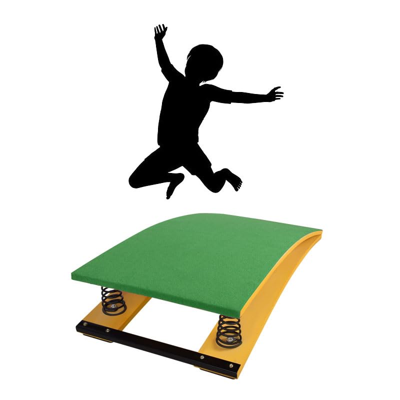 HTRY Children's Gymnastics Vault Springboard, Spring Pedal Gymnastics Somersault Booster, Suitable For Schools and Families,(Size:Two40*60 * 18cm,Color:green)