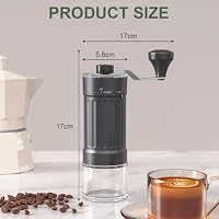 HOTUT Manuelle Kaffeemühle, Handkaffeemühle mit hochpräzisen Keramik-Kegelmahlwerk, Externe Verstellbarer Mahlgrad von grob bis fein, Handmühle kaffee für Zuhause, Büro, Reise – Ansicht 2