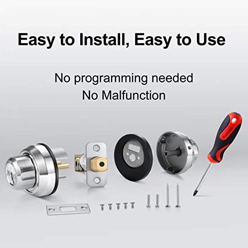 Easilok Twist To Lock Deadbolt Front Door Lock Keyless With An Unpickable Night Latch Keep Deadbolt Locked&Unlocked Status,Single Cylinder Lock With Anti-Mislock Button,2 Locks Keyed Alike(Sc Keyway) #TOP5