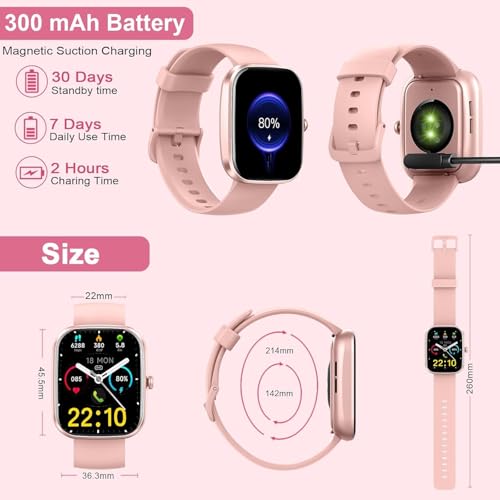 Smart Watch for Men Women (Answer/Make Call),1.91\" HD SmartWatch 2026, Fitness Watch with 100+ Sport Modes, IP68 Waterproof, Pedometer, Heart Rate/Sleep Monitor, Activity Tracker for Android iOS