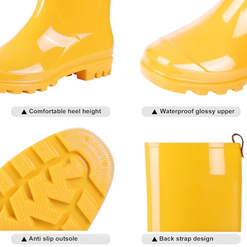 Image of Asgard Women's Tall Rain Boots Knee High Waterproof Rainboots Rubber Garden Boots- Yellow 36 (Size 6)