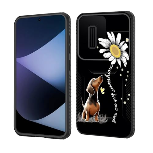 wiaekosef for Galaxy S26 Plus Case Built in Slide Camera Lens Cover,Heavy Duty Shockproof Protection Dual Layer Case for Samsung Galaxy S26 Plus 6.7" 2026,You are My Sunshine Dachshund