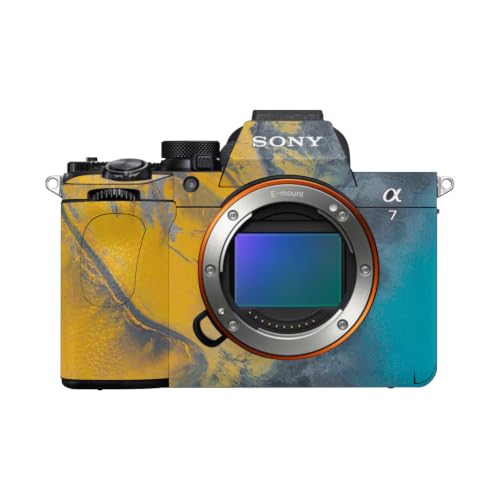 Image of Camera Skin Compatible with Sony Alpha A7 Mark V (2025) - Yellow Spill - Premium 3M Vinyl Protective Wrap Decal Cover - Easy to Apply | Crafted in the USA by MightySkins