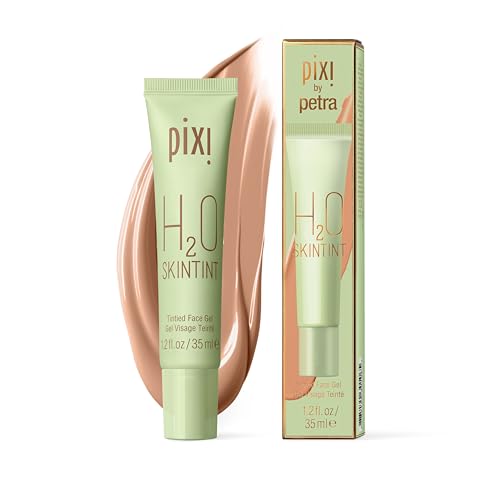Image of Pixi H2O SkinTint | Tinted Face Gel Moisturizer | Lightweight Hydrating Coverage with Hyaluronic Acid | Evens Skin Tone & Reduces Redness | Oil-Free Dewy Finish | Tan | 1.2 fl oz