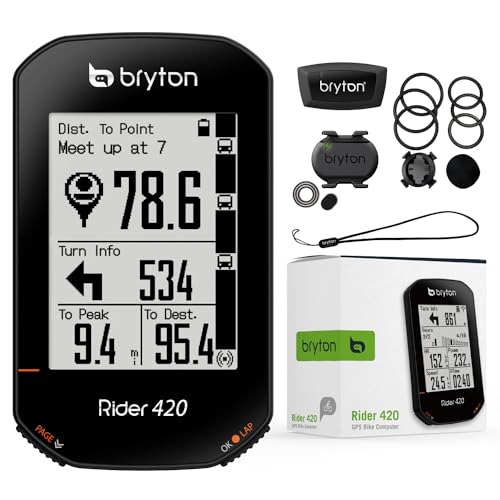 Bryton Rider 420 GPS, Adultos Unisex, Negro, Talla Única