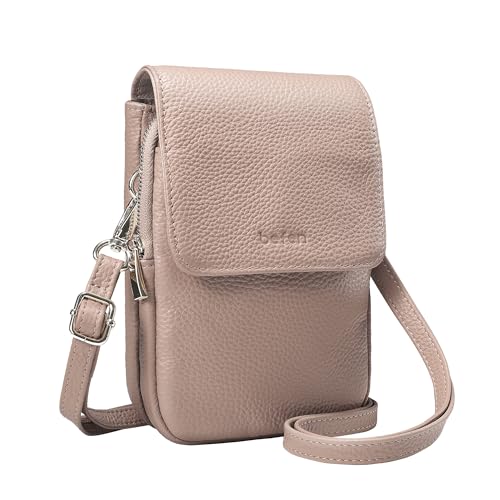 Image of befen Genuine Leather Crossbody Bags for Women, Cell Phone Cross body Purse Bag with RFID Blocking Card Slots