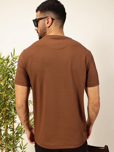 Image of Thomas Scott Men's | Solid | Half Sleeve | Slim Fit | Poly Blend | Crew Collar | Casual Tshirt