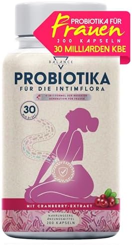 Kulturen Komplex für Frauen Intimflora - 200 Kapseln | Vaginal Probiotics | Milchsäurebakterien Scheidenflora, mit 30 Mrd. KbE pro Tag | Probiotika mit Lactobacillus Rhamnosus, Cri