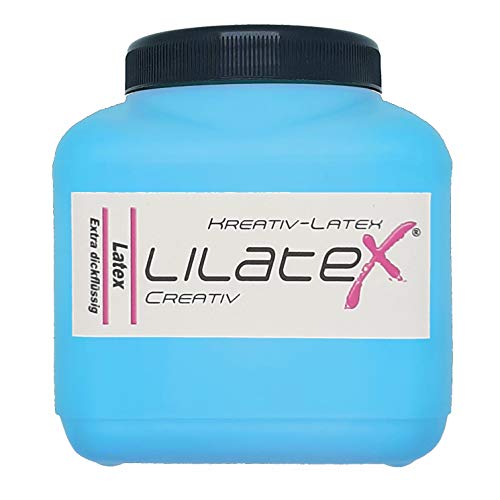 Lilatex 1 Liter extra-dickflüssiges Flüssiglatex/Farblatex/Latexmilch in Himmelblau- extra-Dickes Naturlatex Cover
