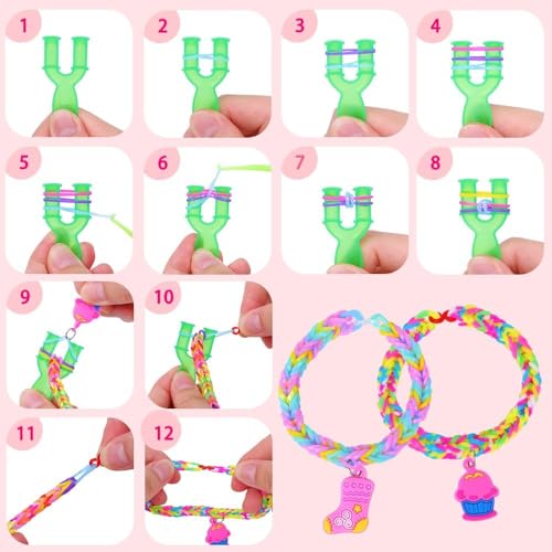 DTYDECLE 2700+ Loom Bänder Set für Armbänder, Loops Gummis Bänder Loom Rubber Bands Kit Kinder Basteln für Junge und Mädchen