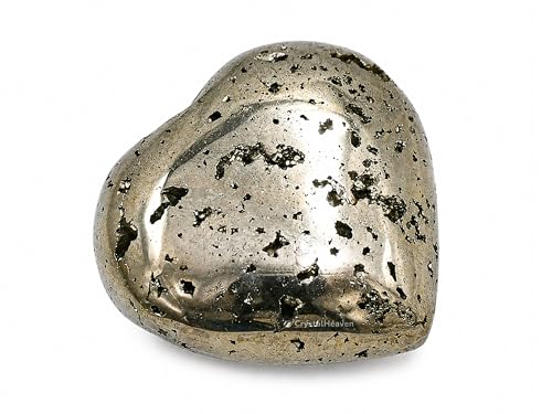 Image of Crystal Heaven Raw Pyrite Crystal Heart Palm Pebbles Stones For Anxiety Stress Relief Massage - Aaa Grade Original Healing Gemstone Agate Heart Palm Stone For Yoga Meditation Spiritual
