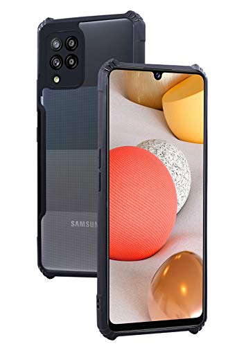 Image of Jkobi Hard PC Crystal Bumper Shockproof Back Cover Case for Samsung Galaxy M42 5G with Camera Protection (Matte Black)