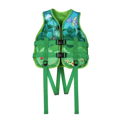 Kinder Mädchen Junge Schwimmlernweste, Schwimmhilfe Schwimmen Jacket für Kleinkinder schwimmgürtel Kinder Grün 2-8 Jahre
