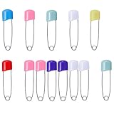 50 Pieces Colorful Diaper Pins Plastic Head Safety Pin with Safe Locking Closures