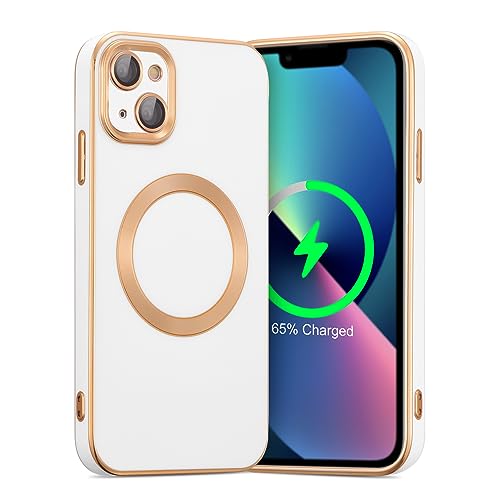 Coque iPhone 13 MagSafe blanche idéale pour charger son téléphone en voyage