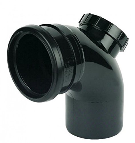 FLOPLAST 110mm Soil Ring Seal 92.5 Degree Access Bend - Black