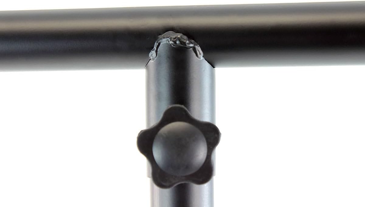 Close-up of the T-bar connection point on the stand